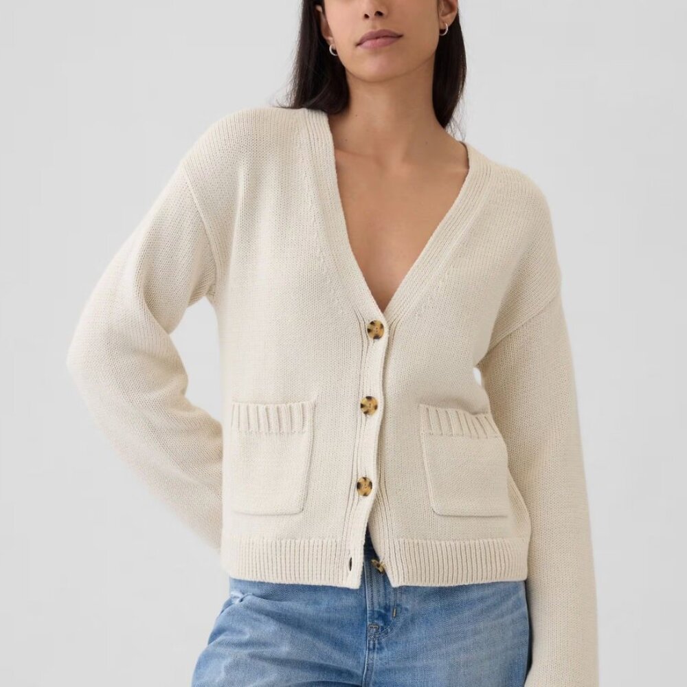 GAP Cream Pocket Cardigan